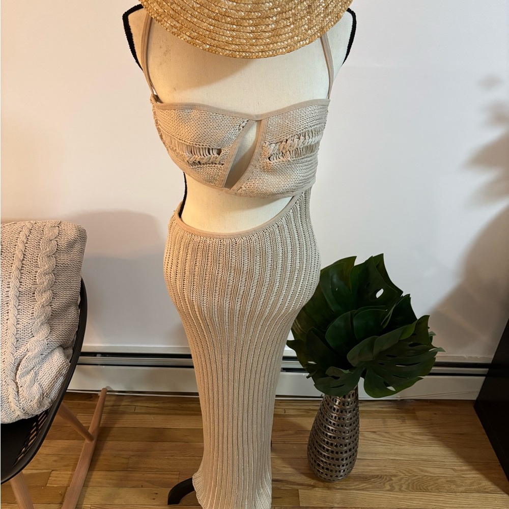 NWT JLUXLABEL Coastal Escape Dress Beige (L) - Picture 7 of 7